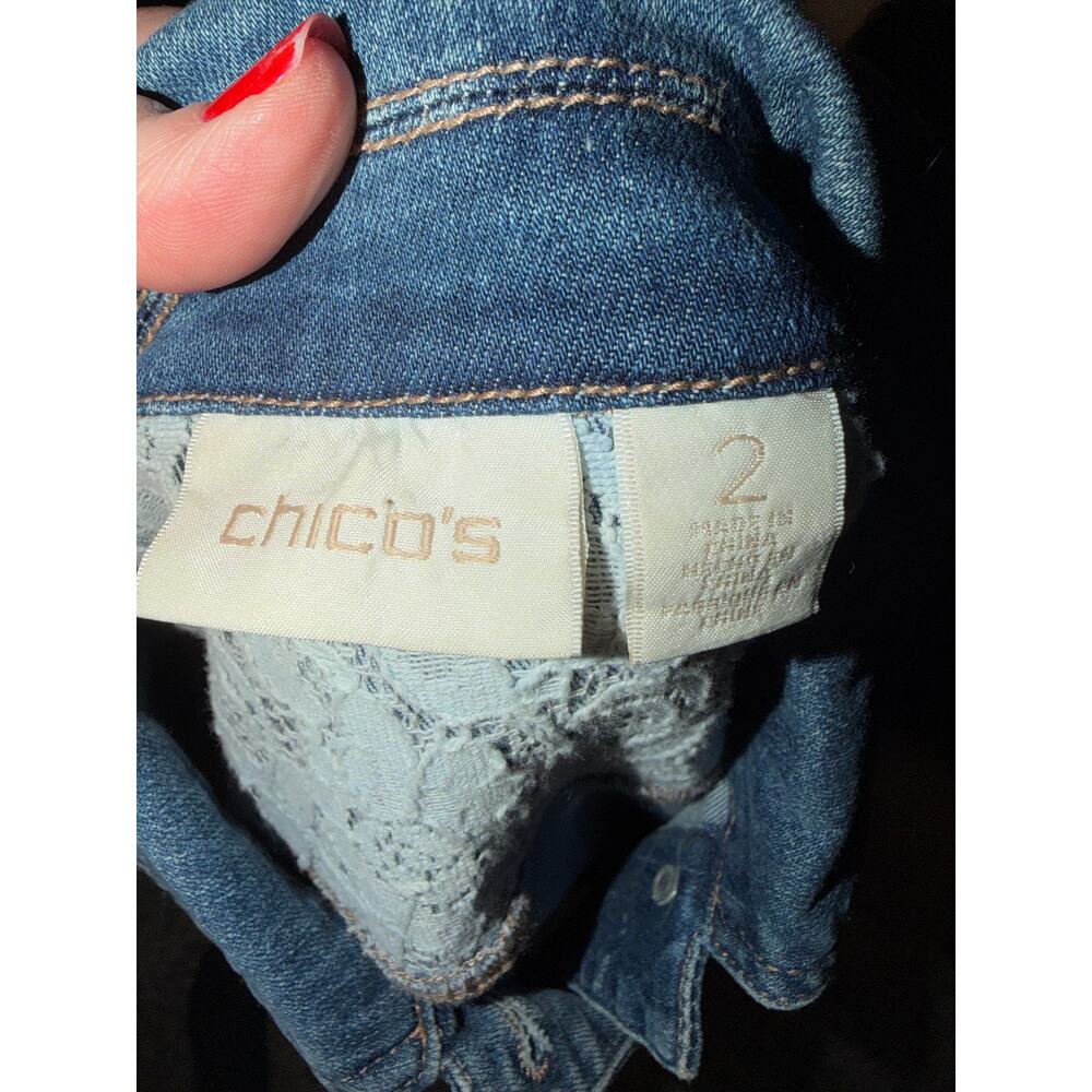 Chicos Jean Jacket Size 2 - Picture 4 of 4